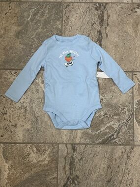 NWT Size 6-9 months wonder nation blue Bodysuit with Cute Orange Graphic